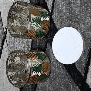 BATH & BODY WORKS PINEAPPLE 🍍 CANDLE HOLDERS BUNNY LID BUNDLE